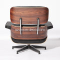 Clssic Leather Charlz Eames Usmonli bilan dam olish kreslosi